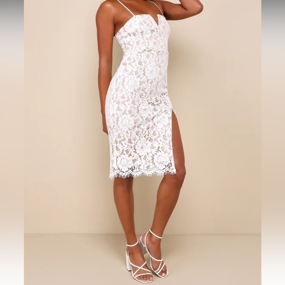 Lulus white crochet dress NWT - Picture 2 of 9